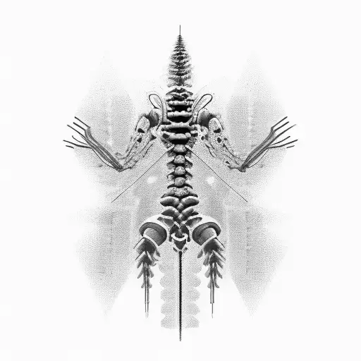 A cybernetic spine  tattoo design idea