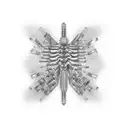 A cybernetic spine  tattoo design idea