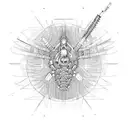 A cybernetic spine  tattoo design idea