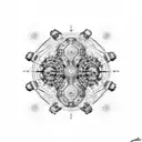 A cybernetic spine with circuitry patterns forming iconic Star Wars symbols tattoo design idea