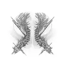 A cybernetic spine  tattoo design idea