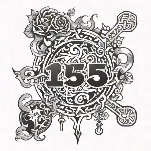 Male eating disorder recovery with the number 125  tattoo design idea