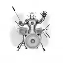 Iron Man playing the drums tattoo design idea