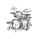 Iron Man playing the drums tattoo design idea