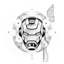 Iron Man playing the drums tattoo design idea