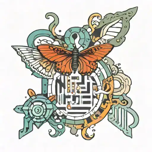 Binary code in length 4 number in the center of the chest tattoo design idea