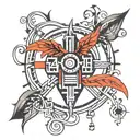 Binary code in length 4 number in the center of the chest tattoo design idea