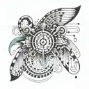 Binary code in length 4 number in the center of the chest tattoo design idea