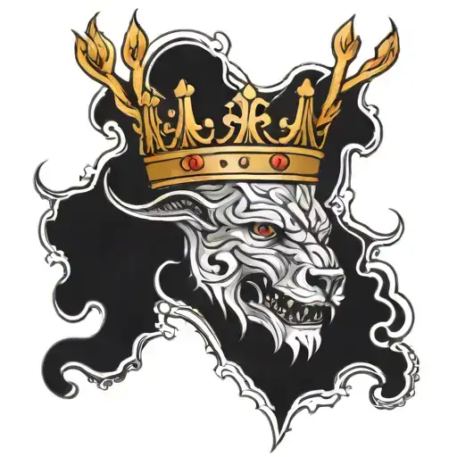 three point crown tattoo design idea