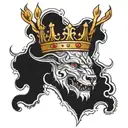 three point crown tattoo design idea