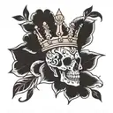 three point crown tattoo design idea