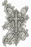 cross with filigree  tattoo design idea