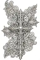 cross with filigree  tattoo design idea