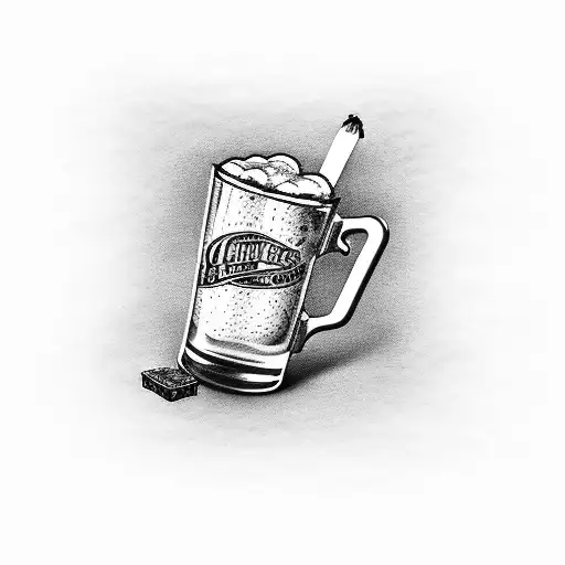 beer cigarettes pennies elvis tattoo design idea