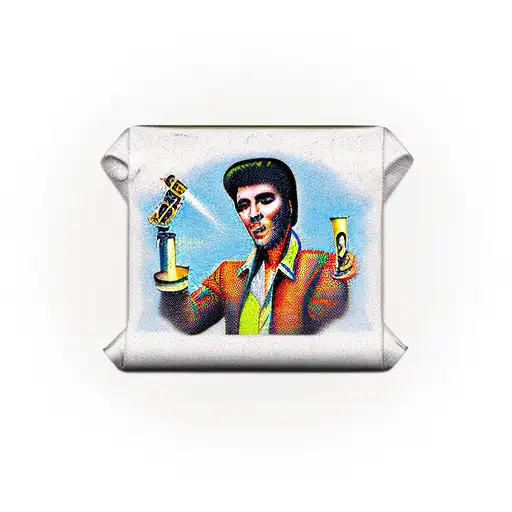 beer cigarettes pennies elvis tattoo design idea