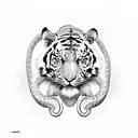 the tiger bit the snake  tattoo design idea