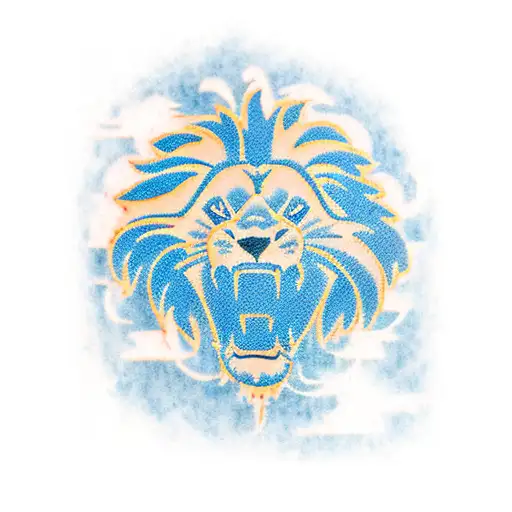 lion Honolulu blue grit tattoo design idea