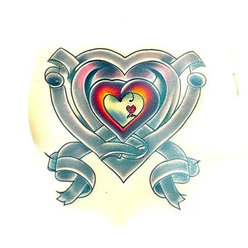 real heart with infinity sign tattoo design idea