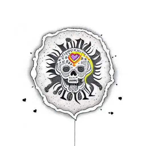 un sol con un corazón con el nombre "Pedro " por dentro tattoo design idea