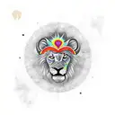 un leon con un corazón, con un sol y el. I'm re de Pedro por debajo tattoo design idea