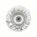 cat with gerbera tattoo design idea