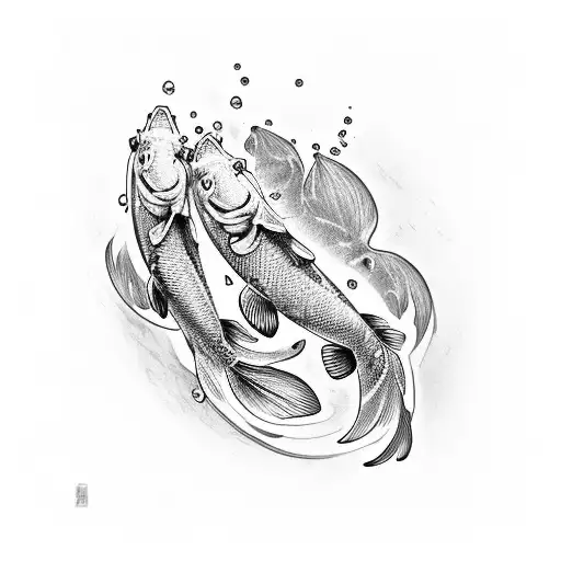 koi fish, lotus flower, cherry blossom, skull, knuckle duster, water tattoo design idea