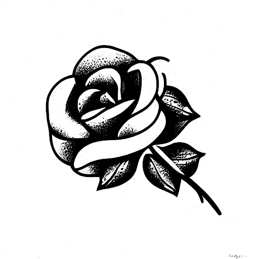 bouquet of roses and forget-me-nots tattoo design idea