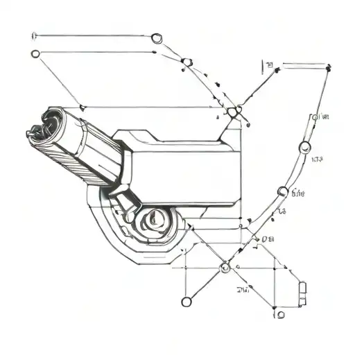 Create a tattoo of a bullet morphing into a data visualization graph tattoo design idea