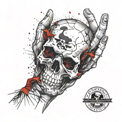 skull on hand tattoo design idea