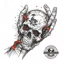 skull on hand tattoo design idea