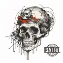 skull on hand tattoo design idea