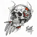 skull on hand tattoo design idea