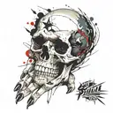 skull on hand tattoo design idea