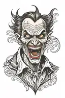Vampire Face Looking Directly At Viewer With His Outstretched Hand Clawing Downwards Tearing Skin tattoo design idea