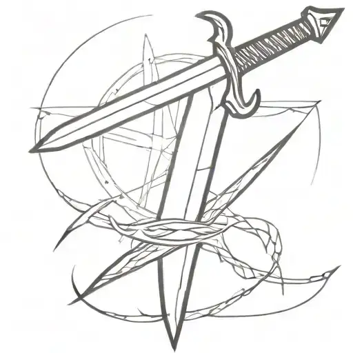 Templar sword tattoo design idea