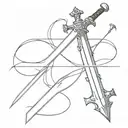 Templar sword tattoo design idea