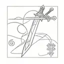 Templar sword tattoo design idea