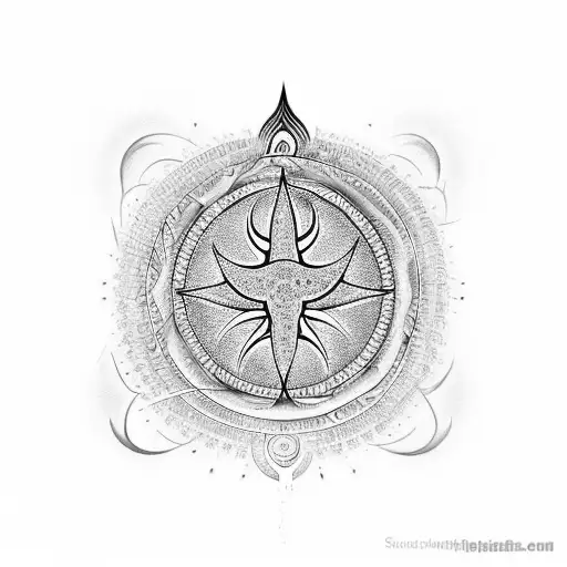 sudarshan chakra with trishul tattoo design idea