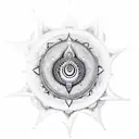 sudarshan chakra with trishul tattoo design idea