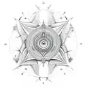 sudarshan chakra with trishul tattoo design idea