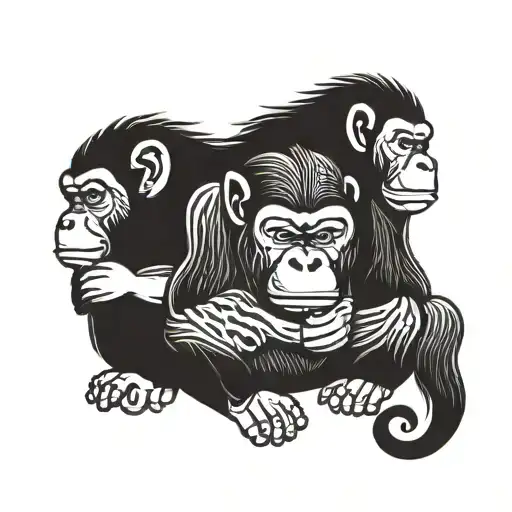 the three wise monkeys hear no evil speak no evil see no evil tattoo design idea