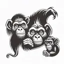 the three wise monkeys hear no evil speak no evil see no evil tattoo design idea