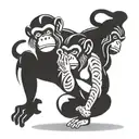 the three wise monkeys symbol in japan  tattoo design idea