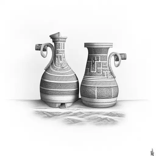Greek Battle Amphorae Art tattoo design idea