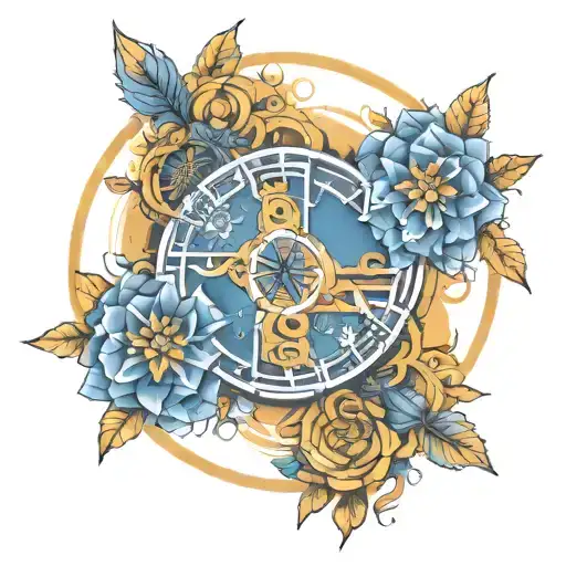 zodiac signs libra and gemini together tattoo design idea