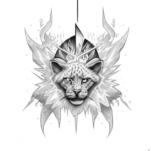 24/7 with lightning bolt tattoo design idea