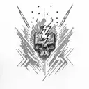 24/7 with lightning bolt tattoo design idea