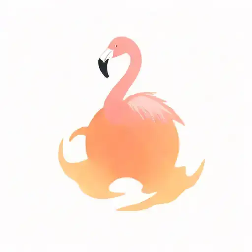 flamingo wearing a donut float tattoo design idea