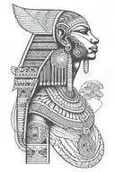 Combine elements of ancient Egyptian and African lore to create a unique tattoo design inspired by the rich history of both cultures tattoo design idea