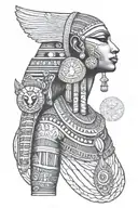 Combine elements of ancient Egyptian and African lore to create a unique tattoo design inspired by the rich history of both cultures tattoo design idea